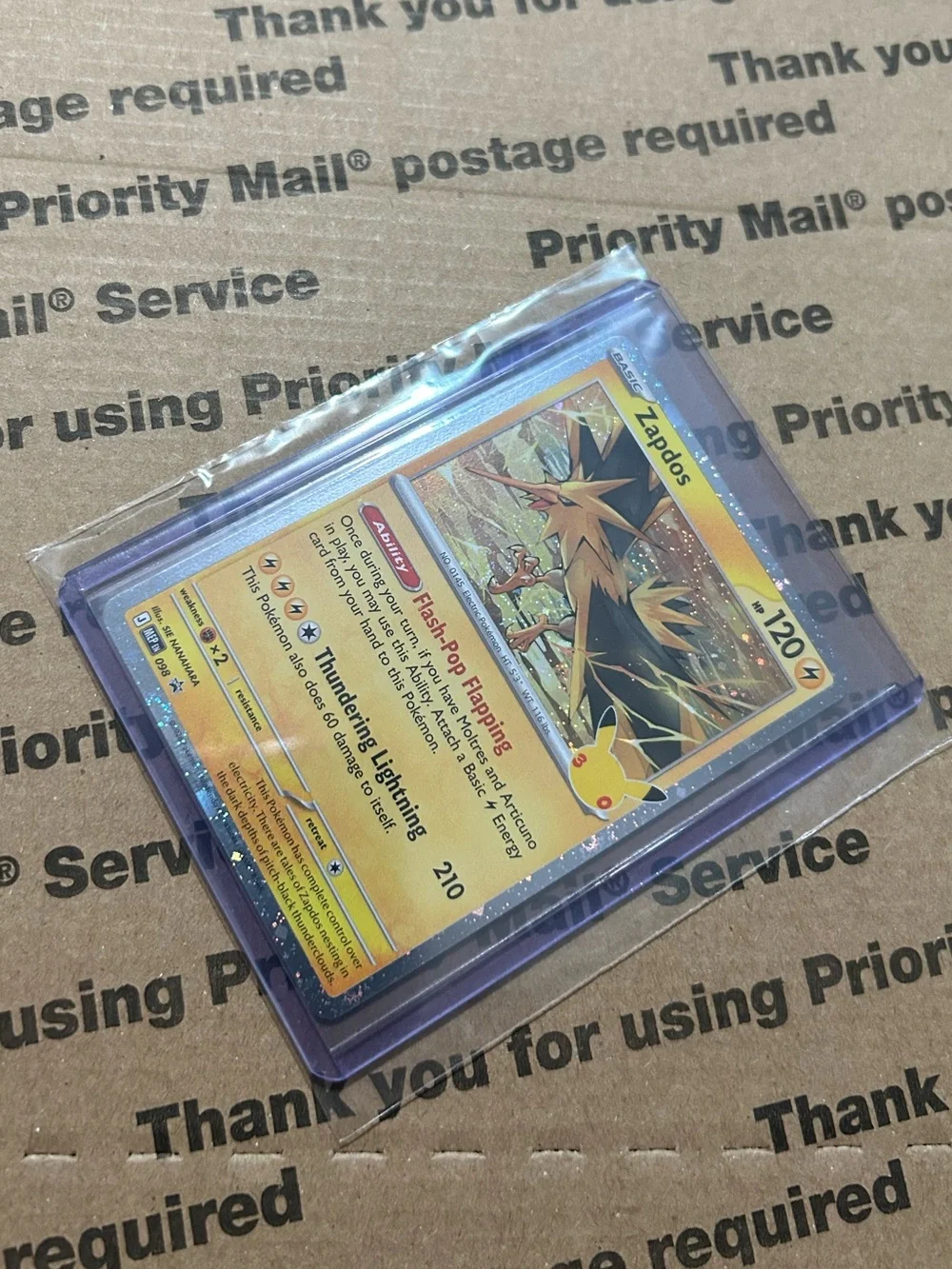 Holo Zapdos 30th Celebration Pokemon TCG Black Star Promo Card No. 098